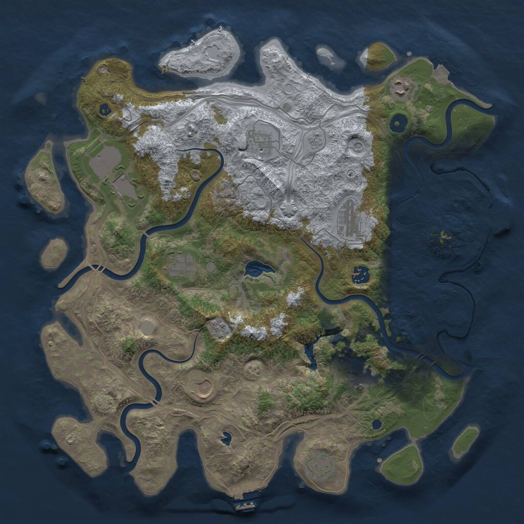 Rust Map: Procedural Map, Size: 4250, Seed: 315232492, 16 Monuments