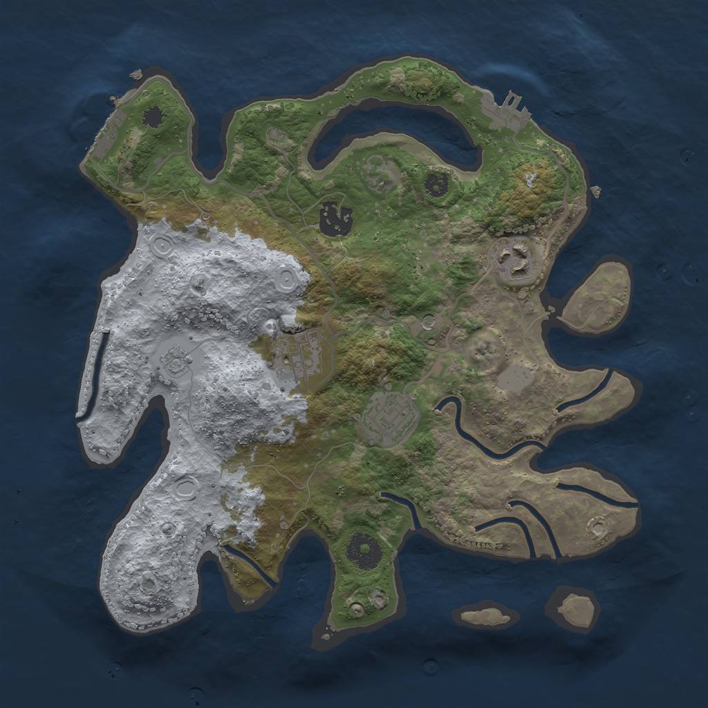 Rust Map: Procedural Map, Size: 3000, Seed: 42976, 13 Monuments