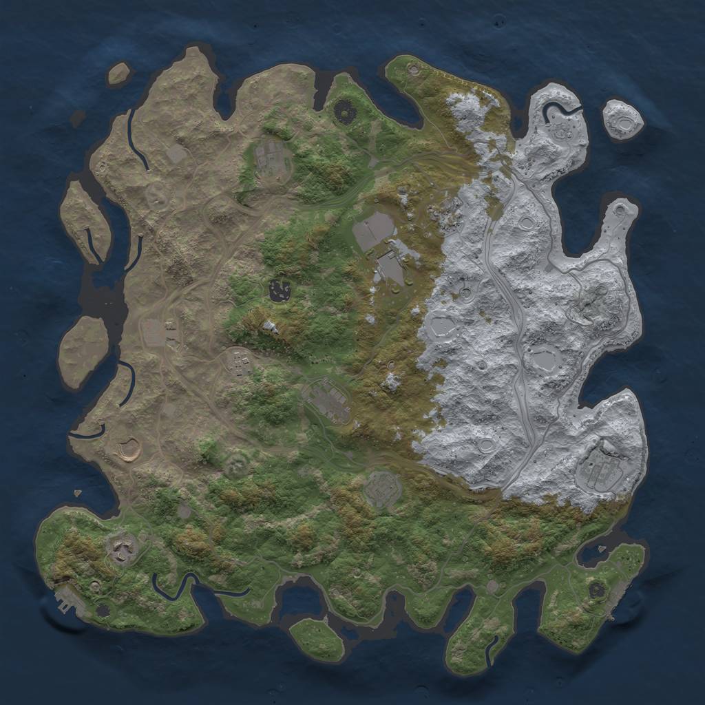 Rust Map: Procedural Map, Size: 4500, Seed: 1539831198, 20 Monuments