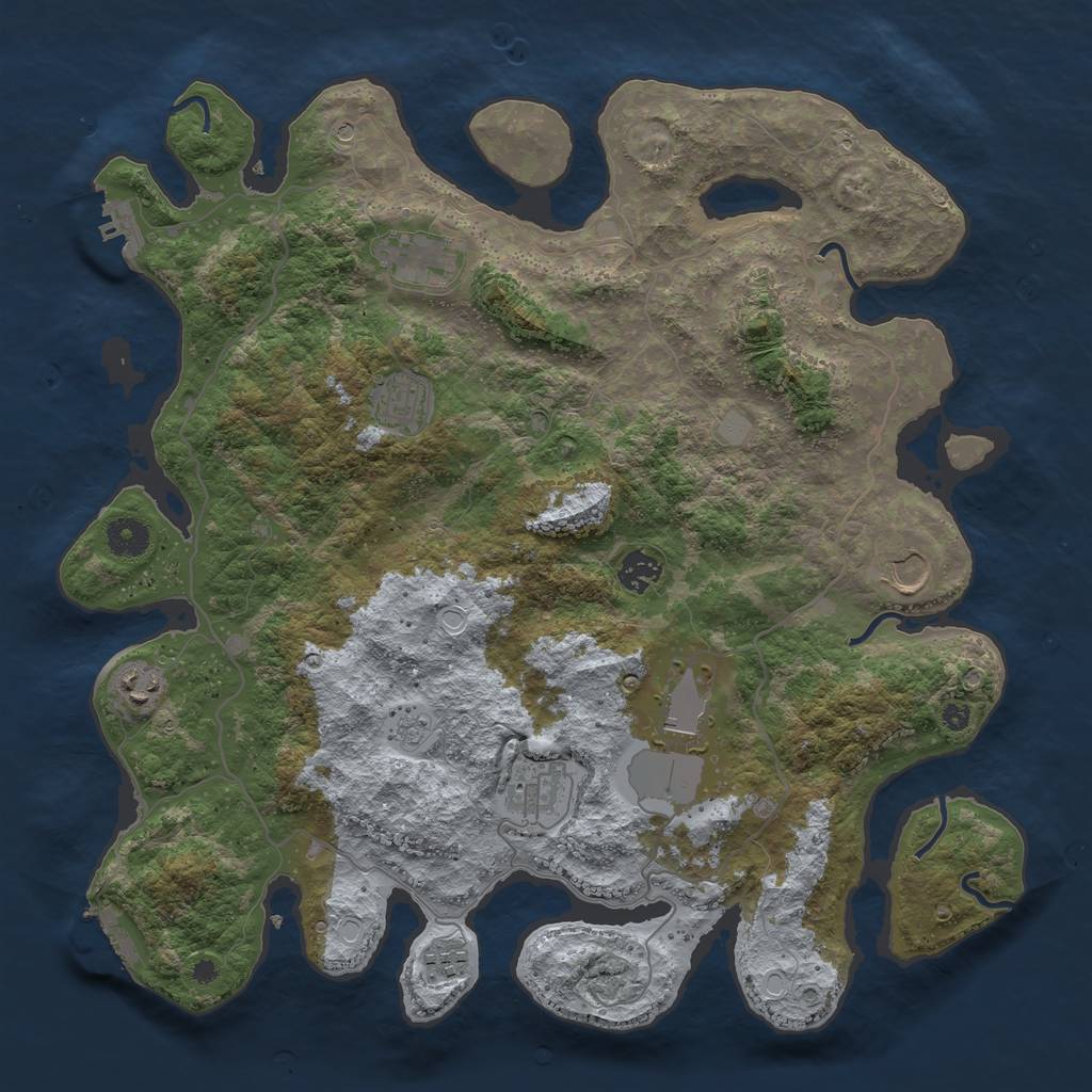 Rust Map: Procedural Map, Size: 4000, Seed: 163528475, 17 Monuments