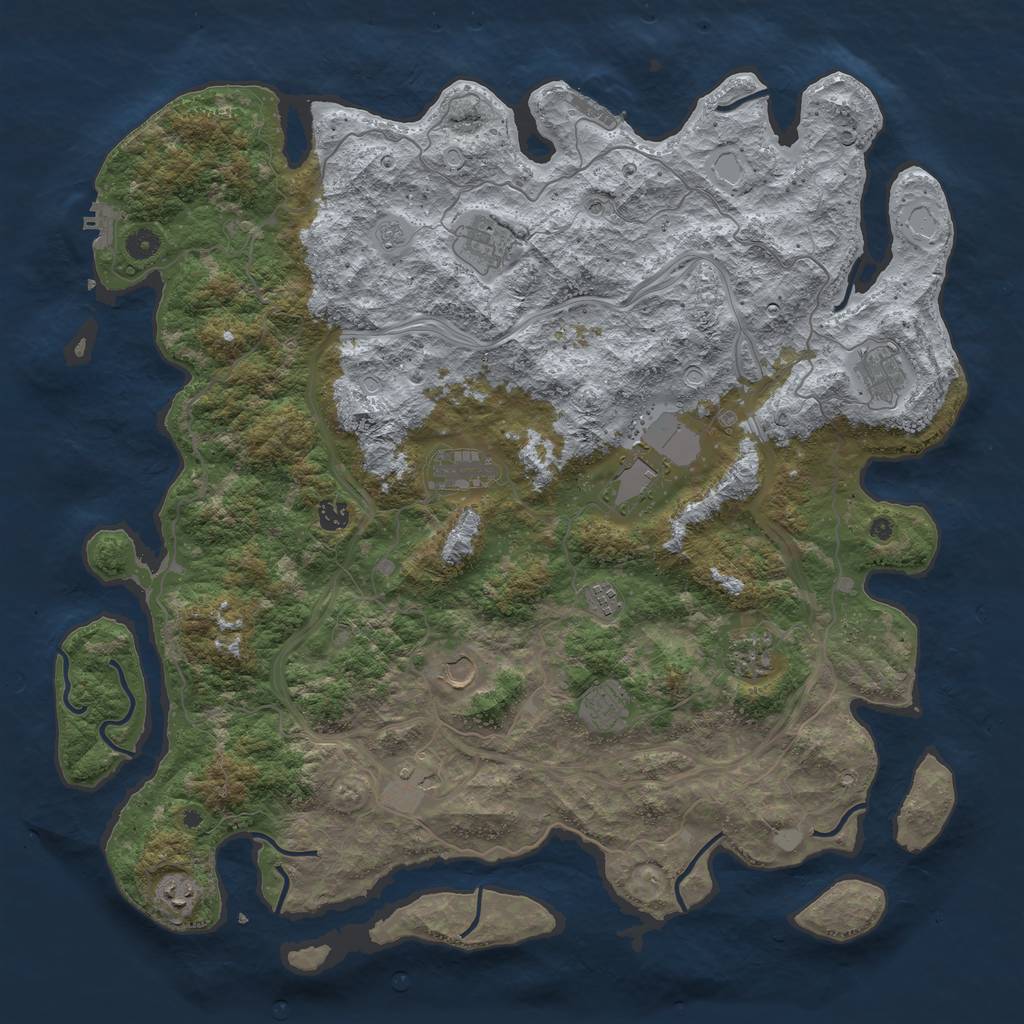 Rust Map: Procedural Map, Size: 4800, Seed: 56342617, 20 Monuments
