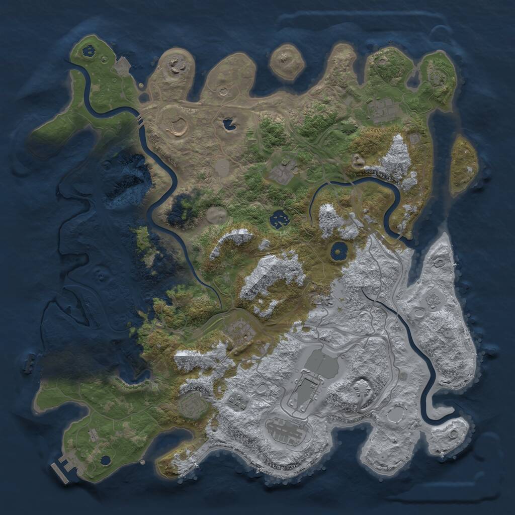 Rust Map: Procedural Map, Size: 4251, Seed: 846712569, 17 Monuments
