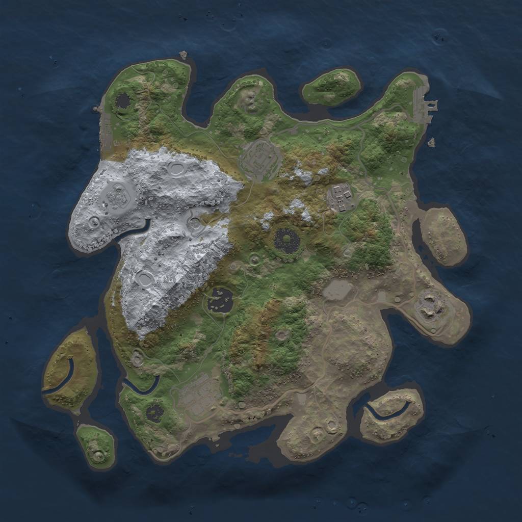 Rust Map: Procedural Map, Size: 3000, Seed: 1248, 14 Monuments