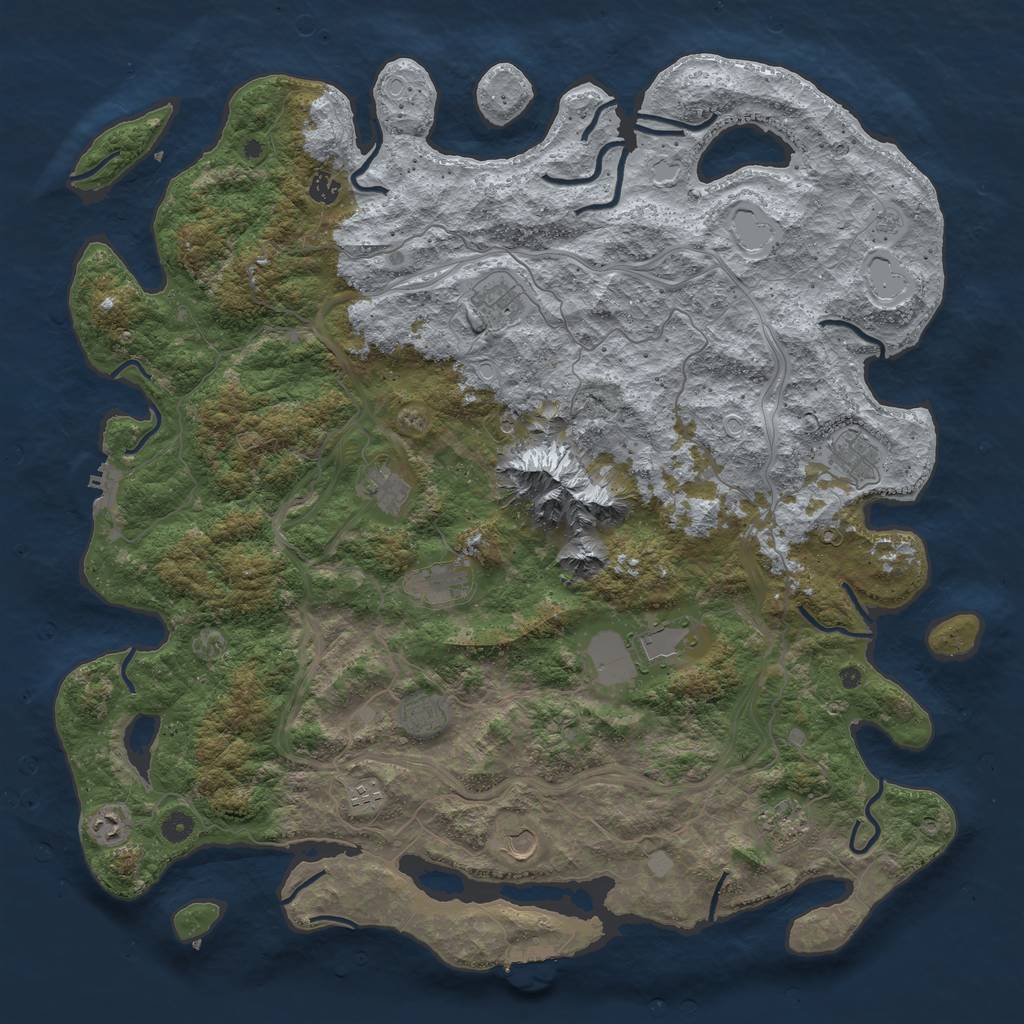 Rust Map: Procedural Map, Size: 5000, Seed: 232257892, 20 Monuments