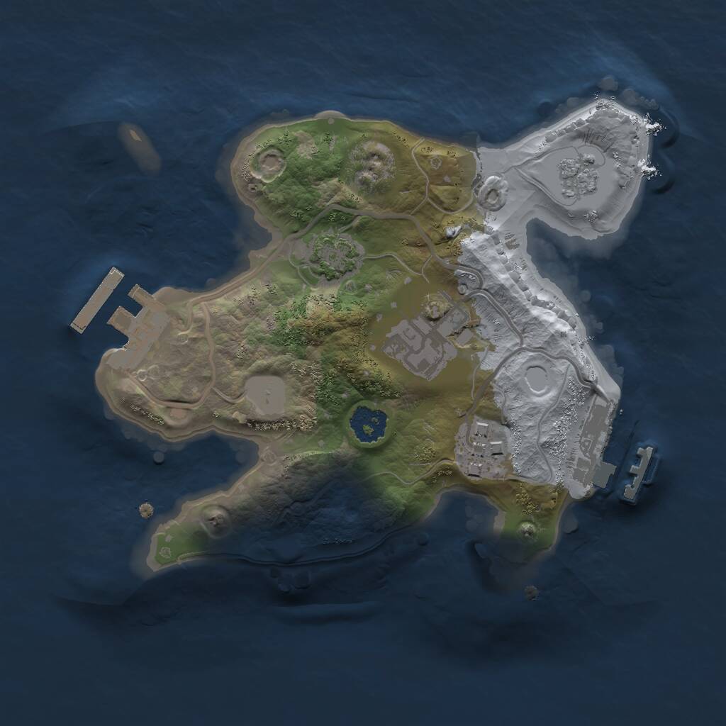 Rust Map: Procedural Map, Size: 2000, Seed: 100342642, 7 Monuments