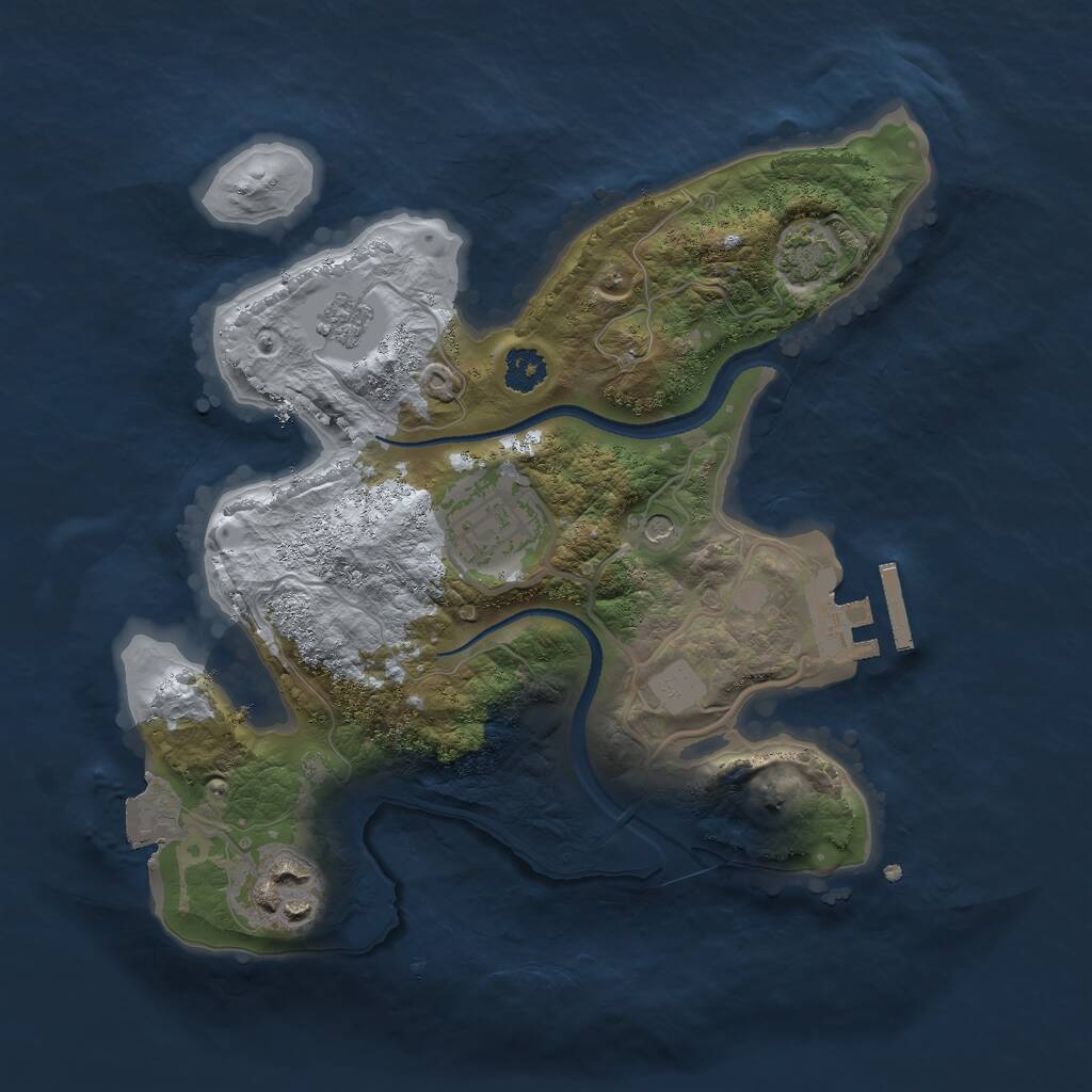 Rust Map: Procedural Map, Size: 2500, Seed: 17206049, 7 Monuments
