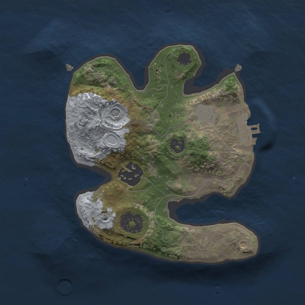 Rust Map: Procedural Map, Size: 2000, Seed: 5138008, 8 Monuments