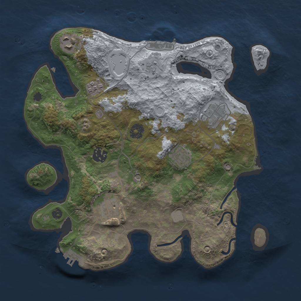 Rust Map: Procedural Map, Size: 3000, Seed: 1301794237, 15 Monuments