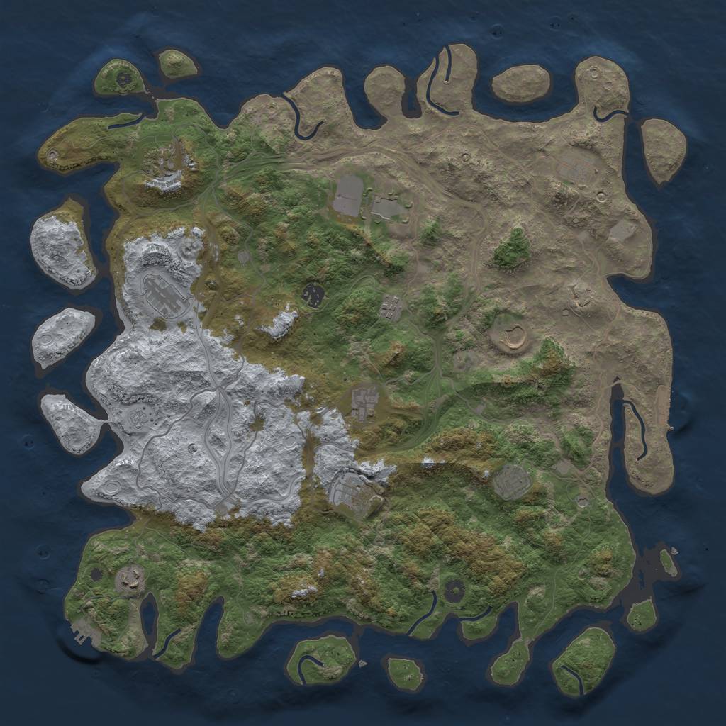 Rust Map: Procedural Map, Size: 4800, Seed: 197020, 20 Monuments