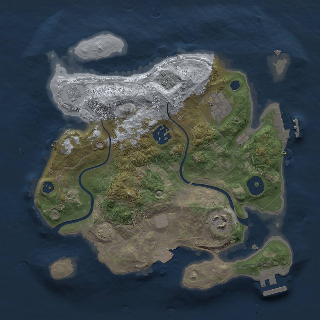 Rust Map: Procedural Map, Size: 2700, Seed: 415466754, 9 Monuments