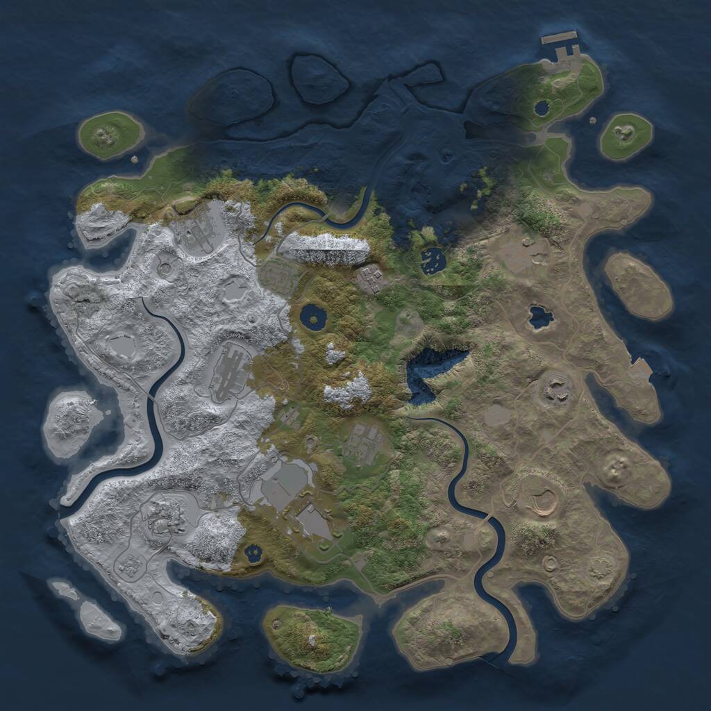 Rust Map: Procedural Map, Size: 4000, Seed: 18128119, 16 Monuments