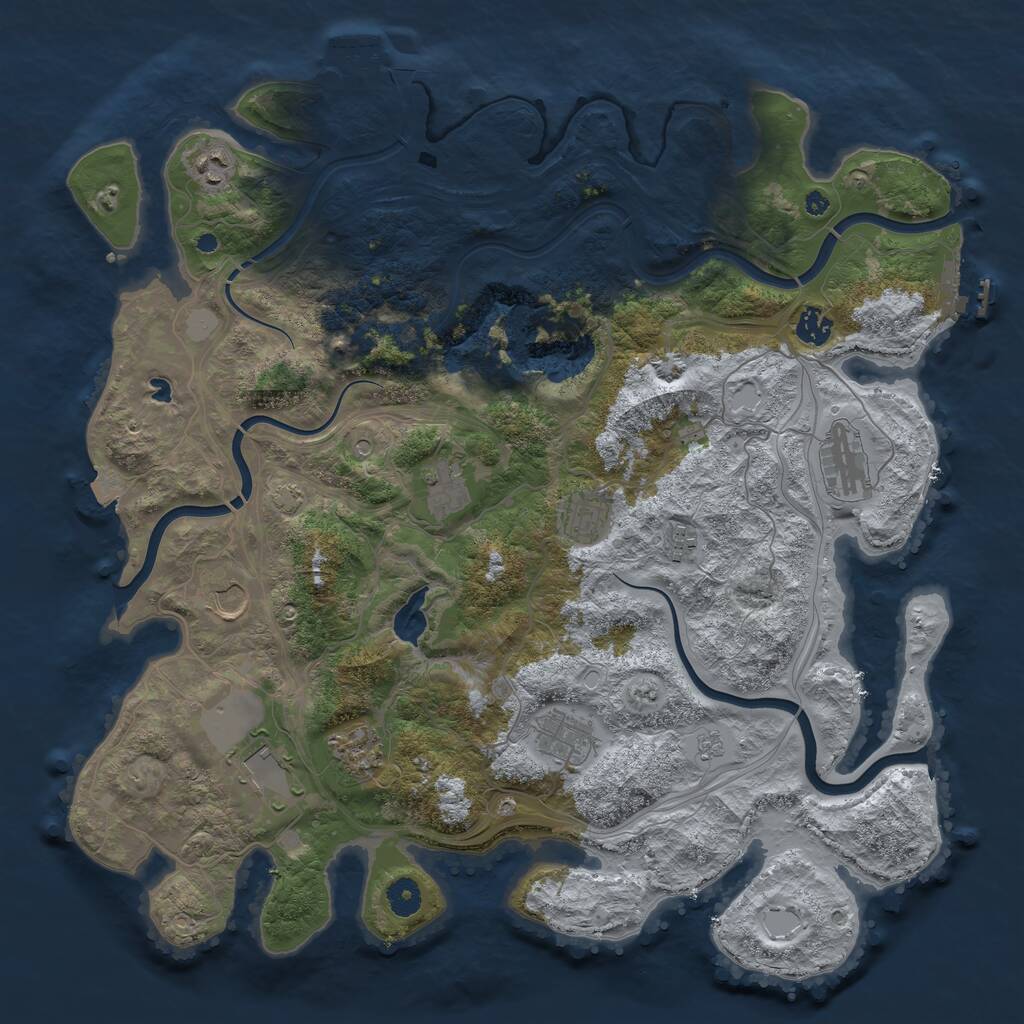 Rust Map: Procedural Map, Size: 4250, Seed: 1563952057, 16 Monuments