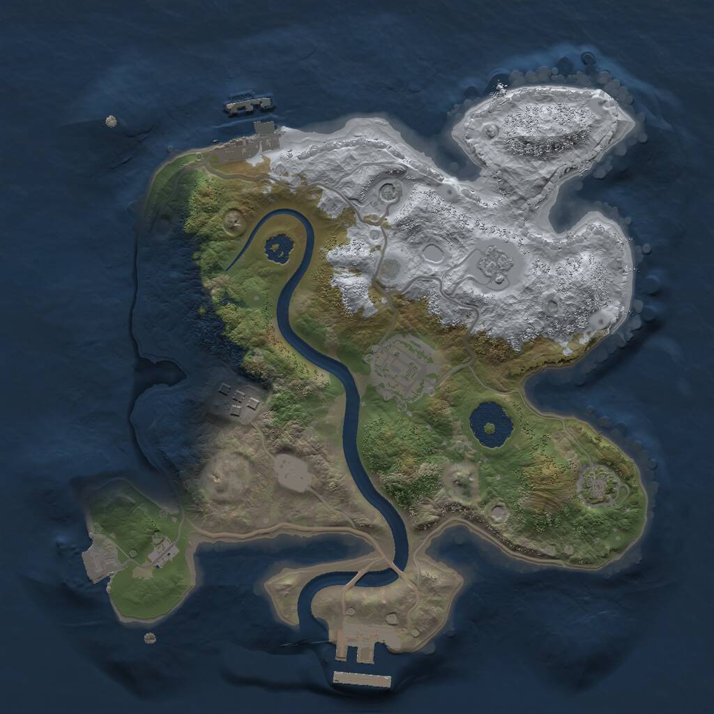 Rust Map: Procedural Map, Size: 2500, Seed: 365320036, 8 Monuments
