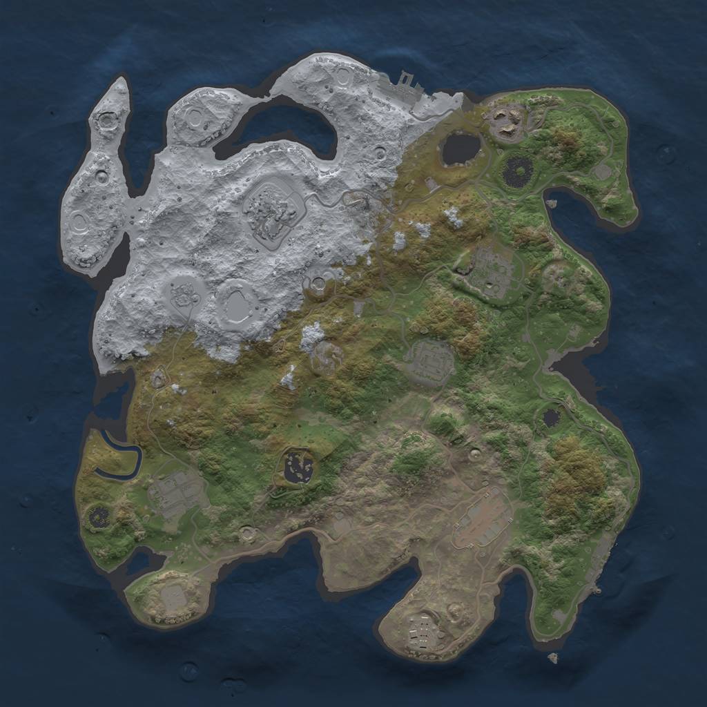 Rust Map: Procedural Map, Size: 3400, Seed: 1167140513, 17 Monuments