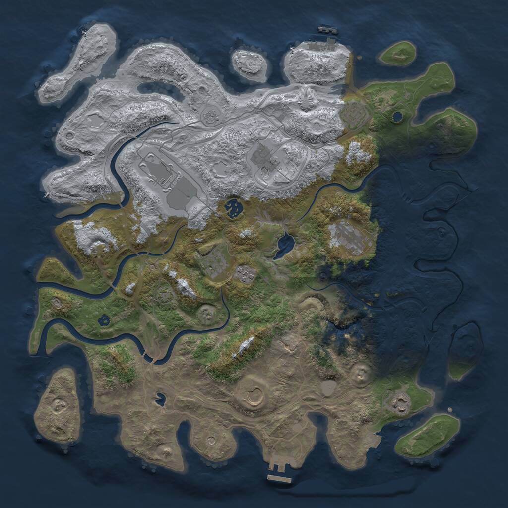 Rust Map: Procedural Map, Size: 4250, Seed: 1100327760, 15 Monuments