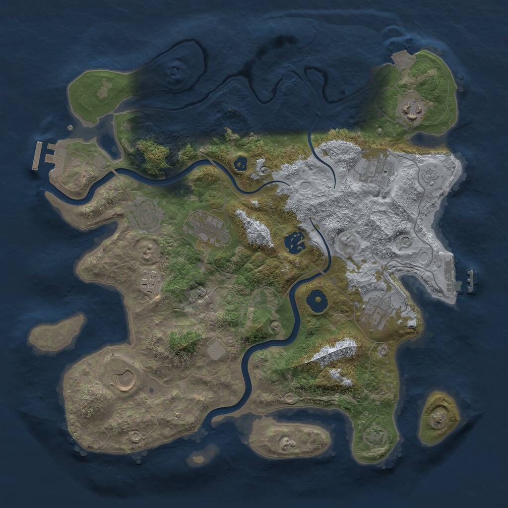 Rust Map: Procedural Map, Size: 3555, Seed: 1337, 14 Monuments