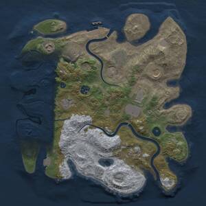 Thumbnail Rust Map: Procedural Map, Size: 3500, Seed: 74574017, 15 Monuments