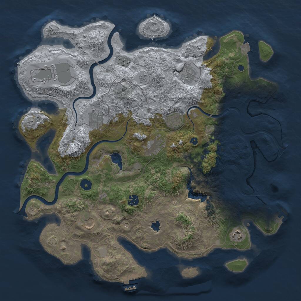 Rust Map: Procedural Map, Size: 4000, Seed: 436111927, 15 Monuments