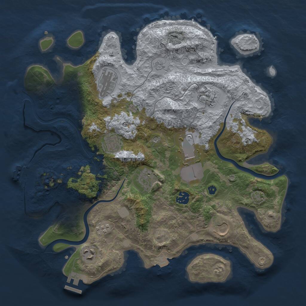 Rust Map: Procedural Map, Size: 3500, Seed: 1116854582, 15 Monuments