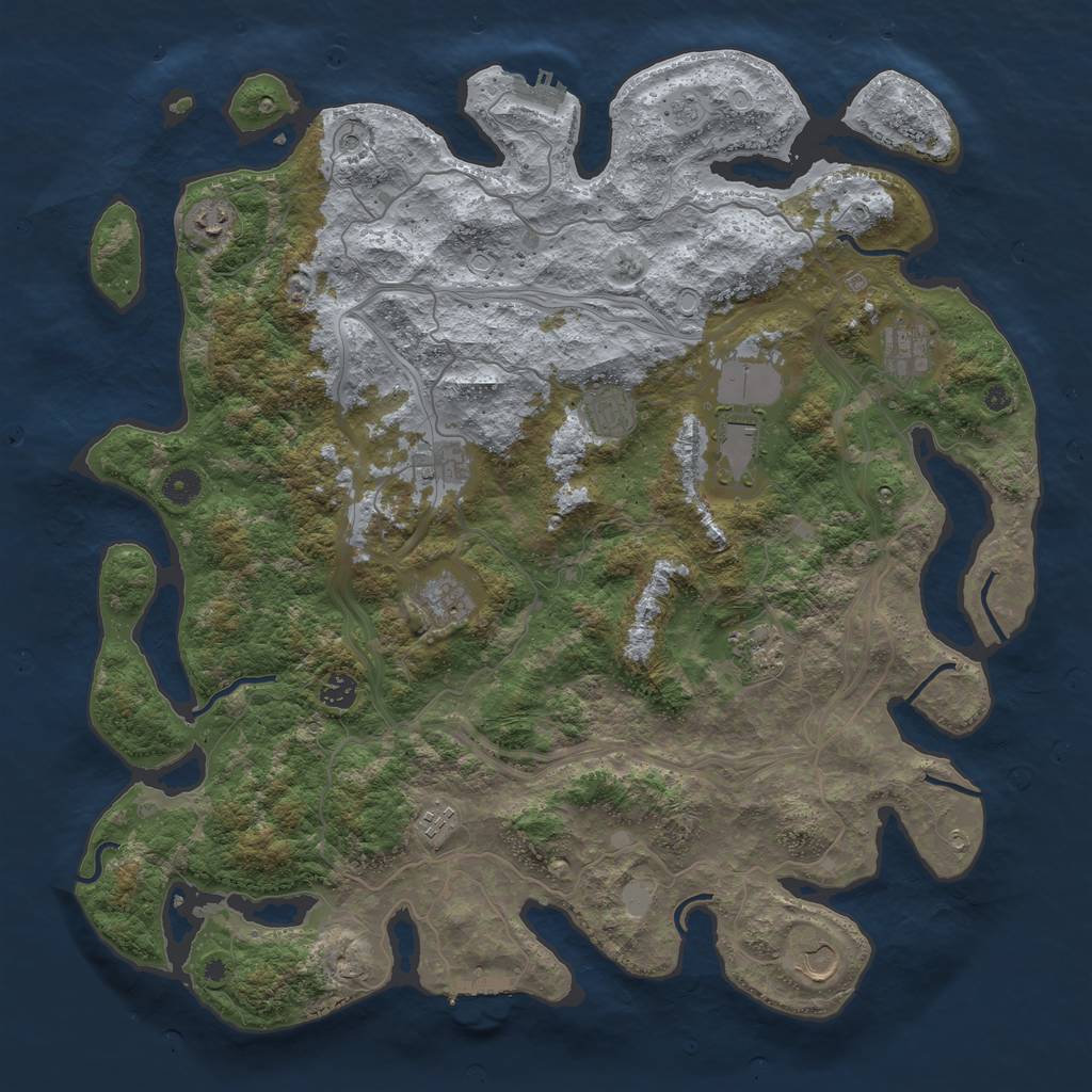 Rust Map: Procedural Map, Size: 4500, Seed: 1717472010, 19 Monuments