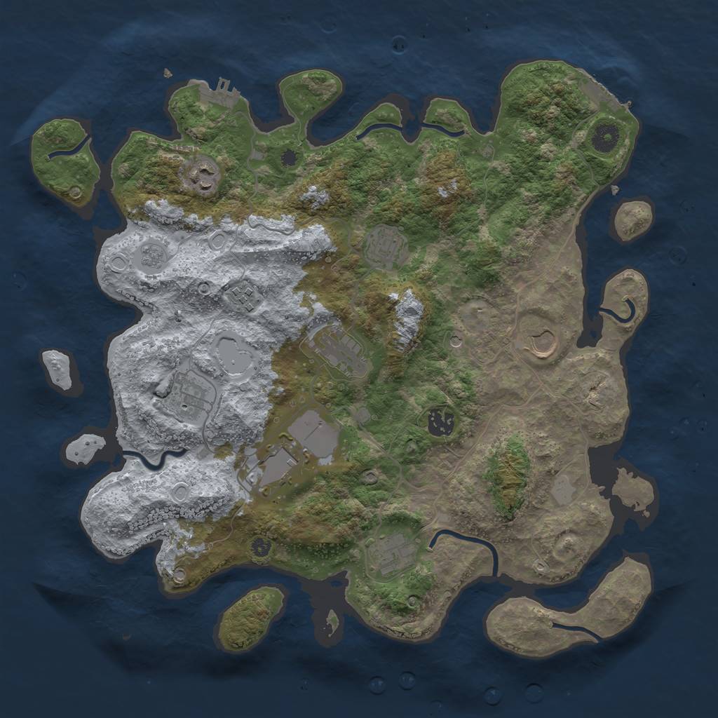Rust Map: Procedural Map, Size: 3850, Seed: 581988, 18 Monuments