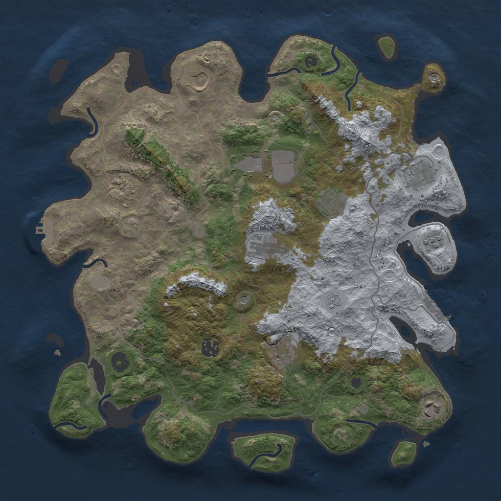 Rust Map: Procedural Map, Size: 4000, Seed: 103359, 19 Monuments
