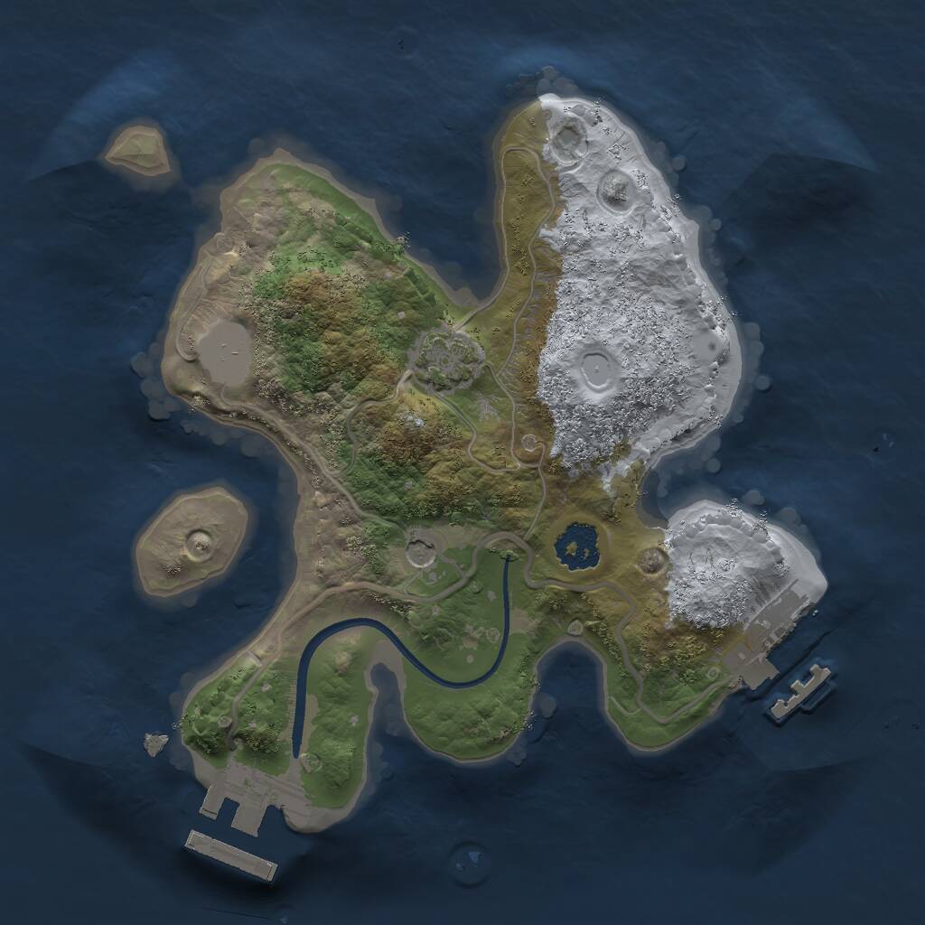 Rust Map: Procedural Map, Size: 2000, Seed: 1382080994, 5 Monuments