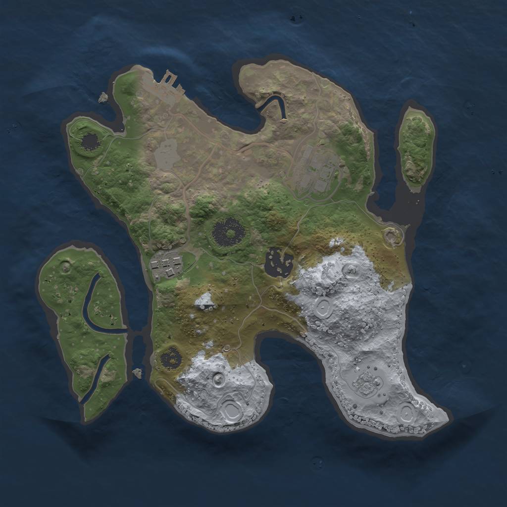 Rust Map: Procedural Map, Size: 2500, Seed: 666777, 10 Monuments