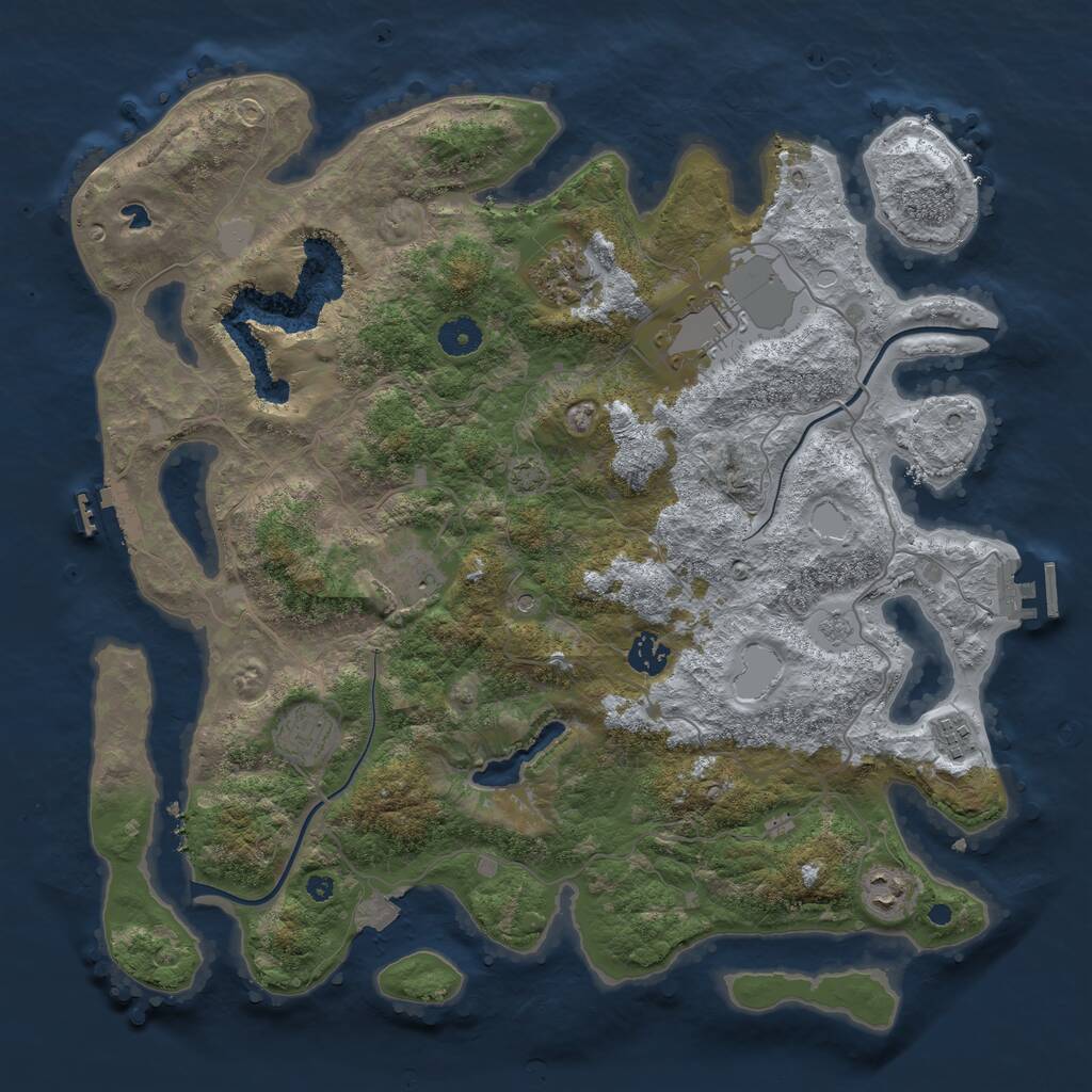 Rust Map: Procedural Map, Size: 4000, Seed: 589064, 13 Monuments