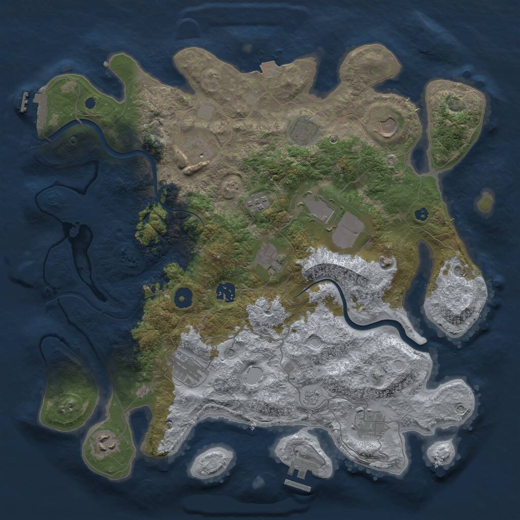Rust Map: Procedural Map, Size: 3900, Seed: 257, 16 Monuments