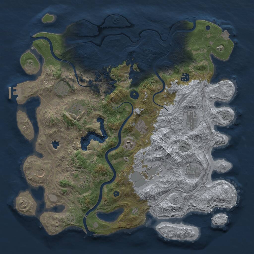 Rust Map: Procedural Map, Size: 4300, Seed: 4206969, 16 Monuments
