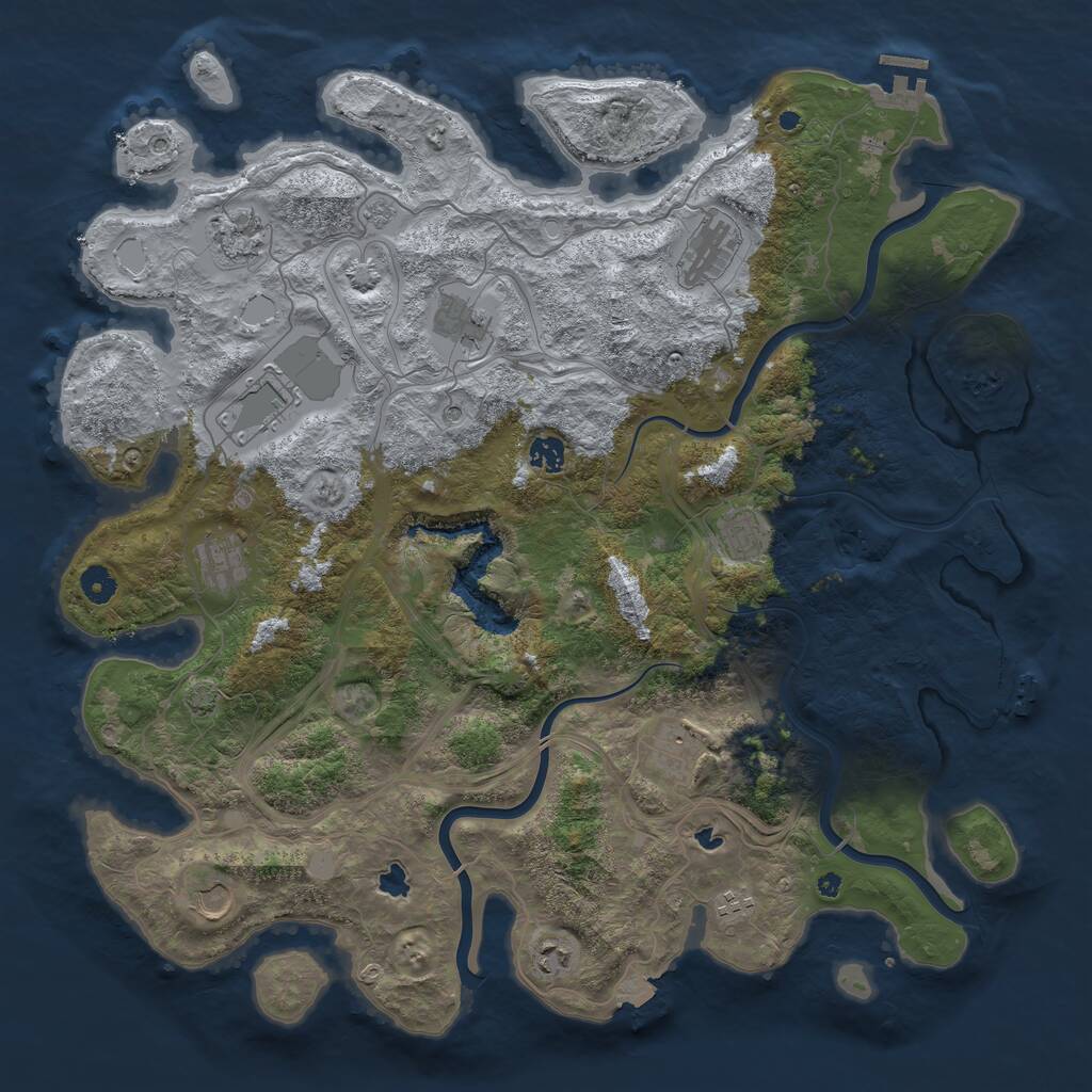 Rust Map: Procedural Map, Size: 4500, Seed: 23061977, 17 Monuments