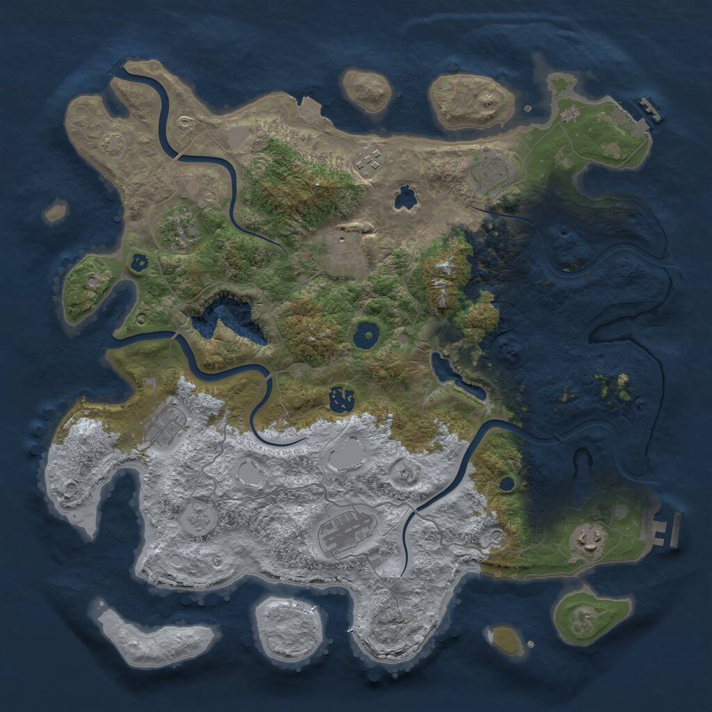 Rust Map: Procedural Map, Size: 4000, Seed: 38353031, 14 Monuments
