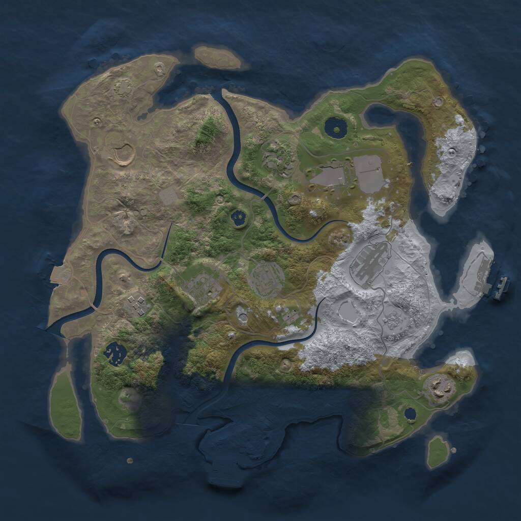 Rust Map: Procedural Map, Size: 3500, Seed: 912036840, 15 Monuments