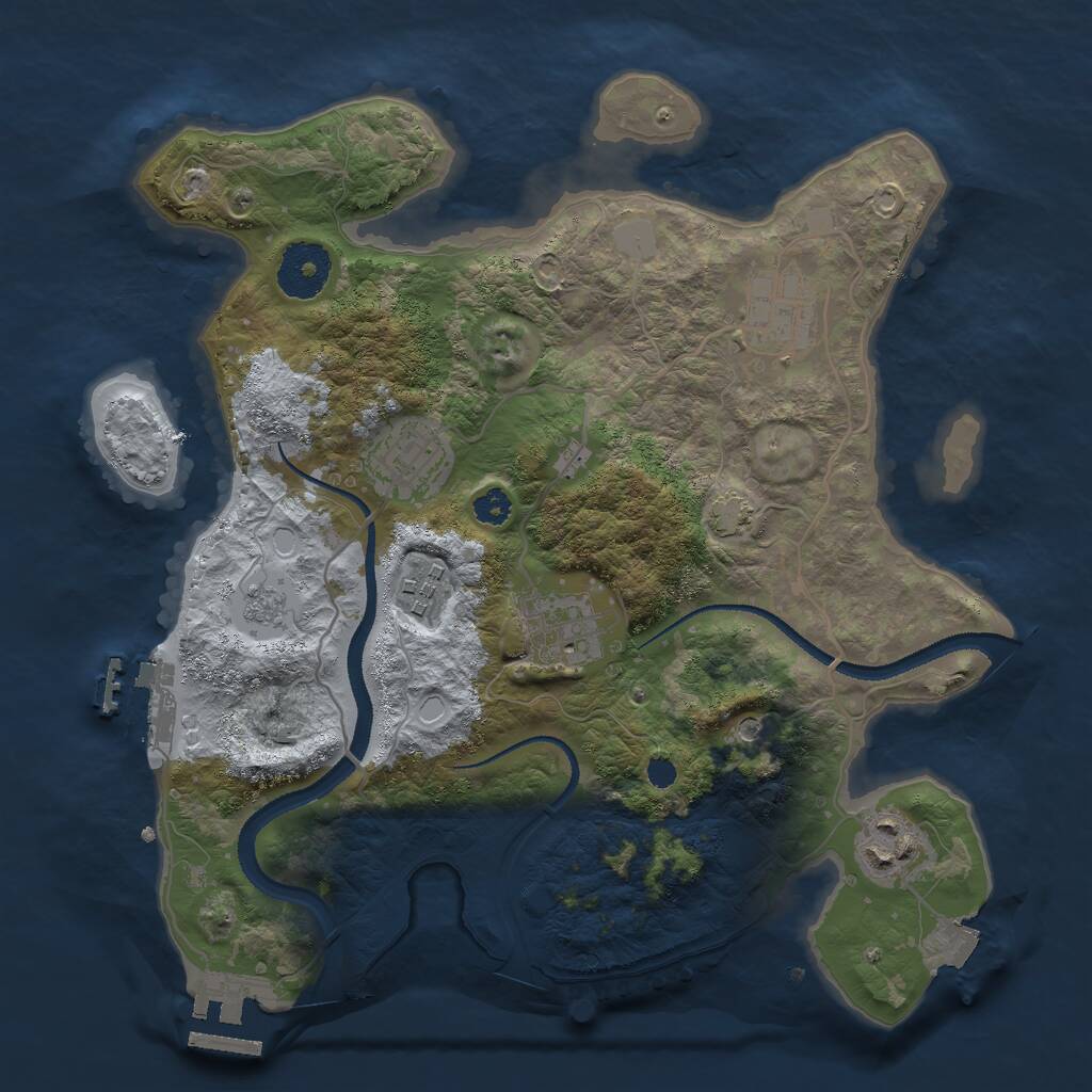 Rust Map: Procedural Map, Size: 3000, Seed: 6749, 11 Monuments