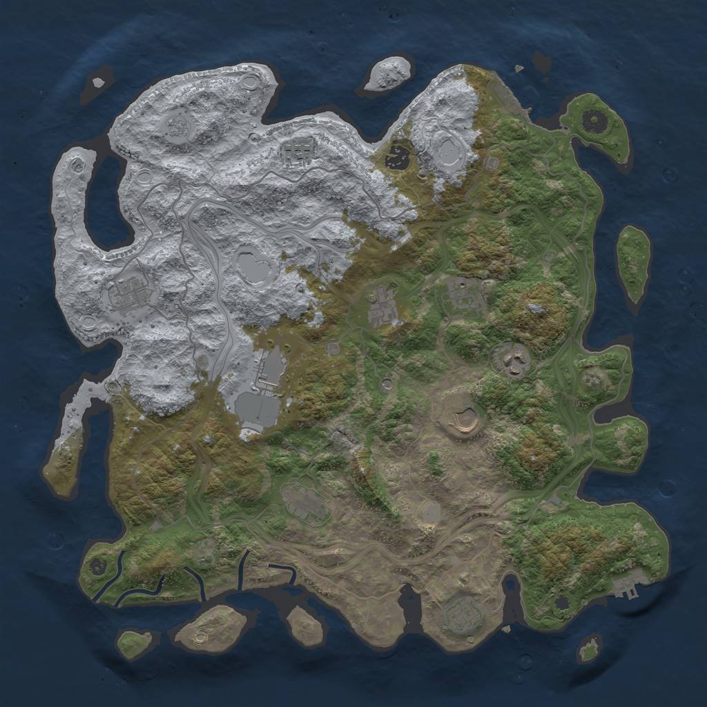 Rust Map: Procedural Map, Size: 4250, Seed: 49308272, 19 Monuments
