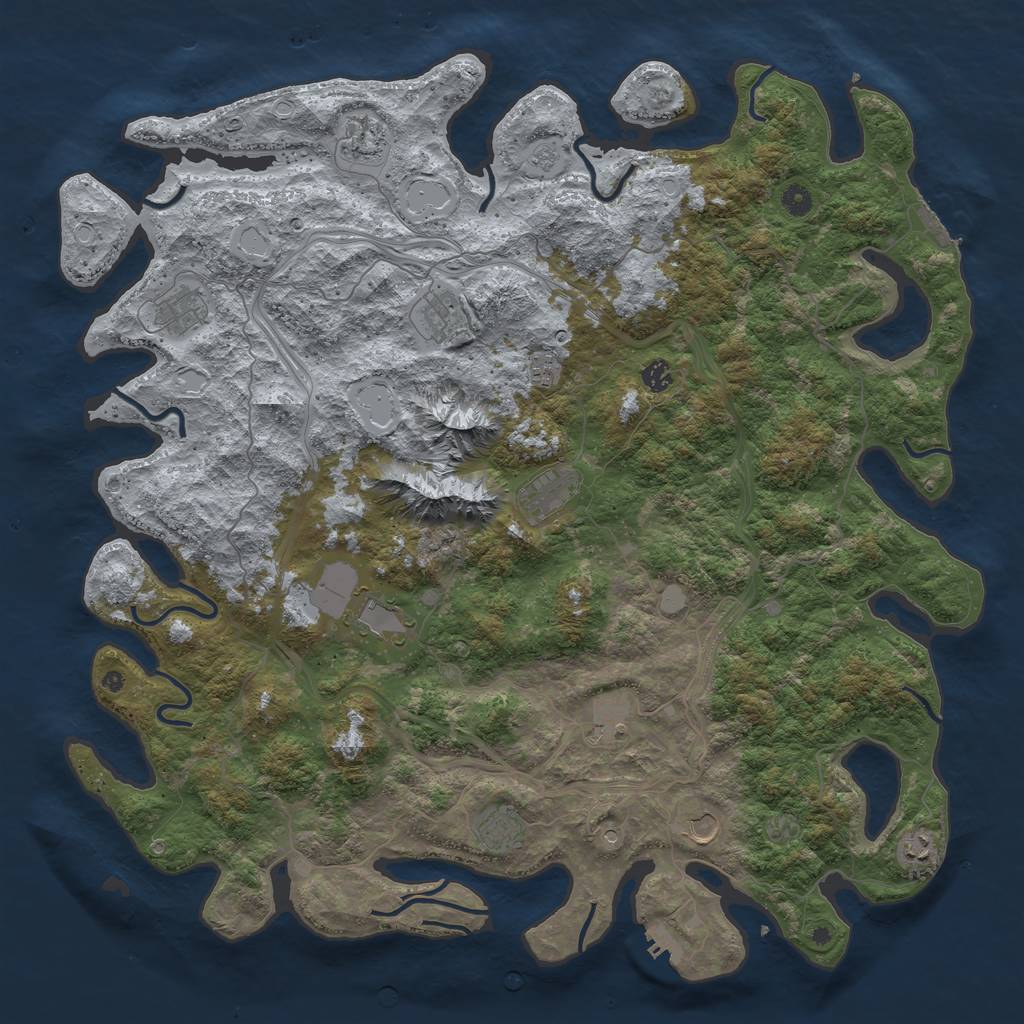 Rust Map: Procedural Map, Size: 5000, Seed: 253245, 20 Monuments