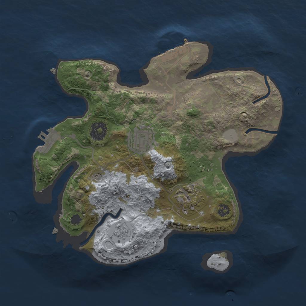 Rust Map: Procedural Map, Size: 2500, Seed: 1251085256, 11 Monuments