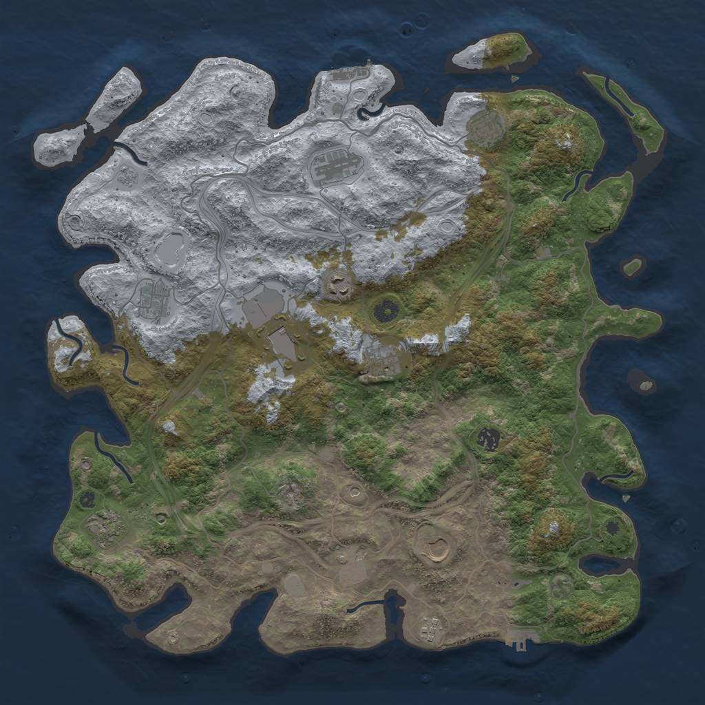 Rust Map: Procedural Map, Size: 4500, Seed: 1571927619, 20 Monuments