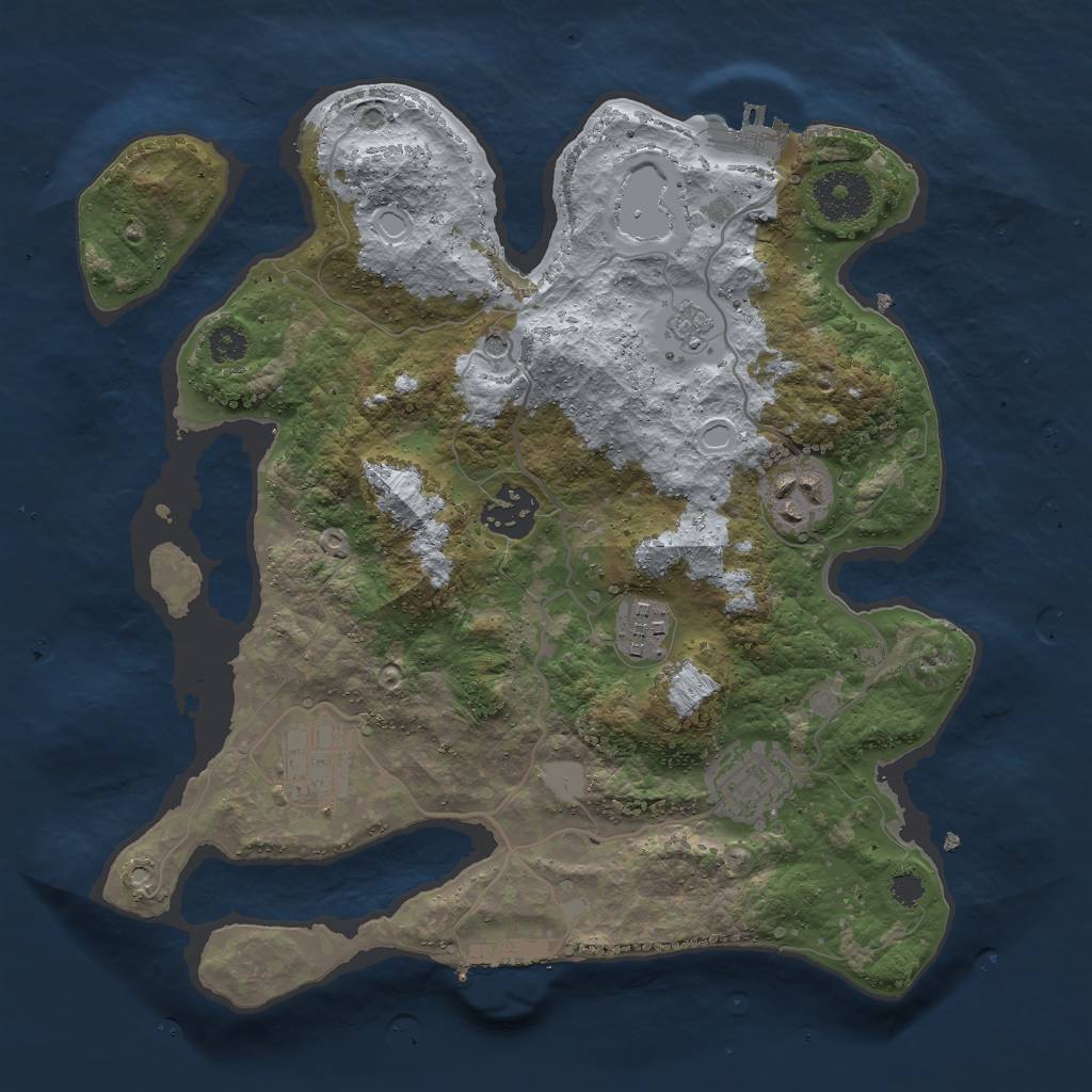 Rust Map: Procedural Map, Size: 3000, Seed: 1345699, 14 Monuments