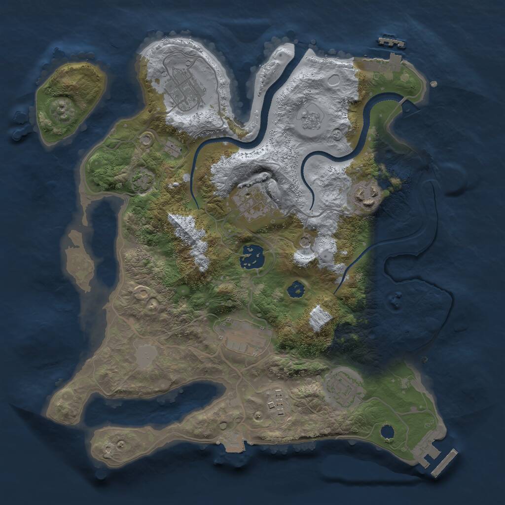 Rust Map: Procedural Map, Size: 3000, Seed: 1345699, 13 Monuments