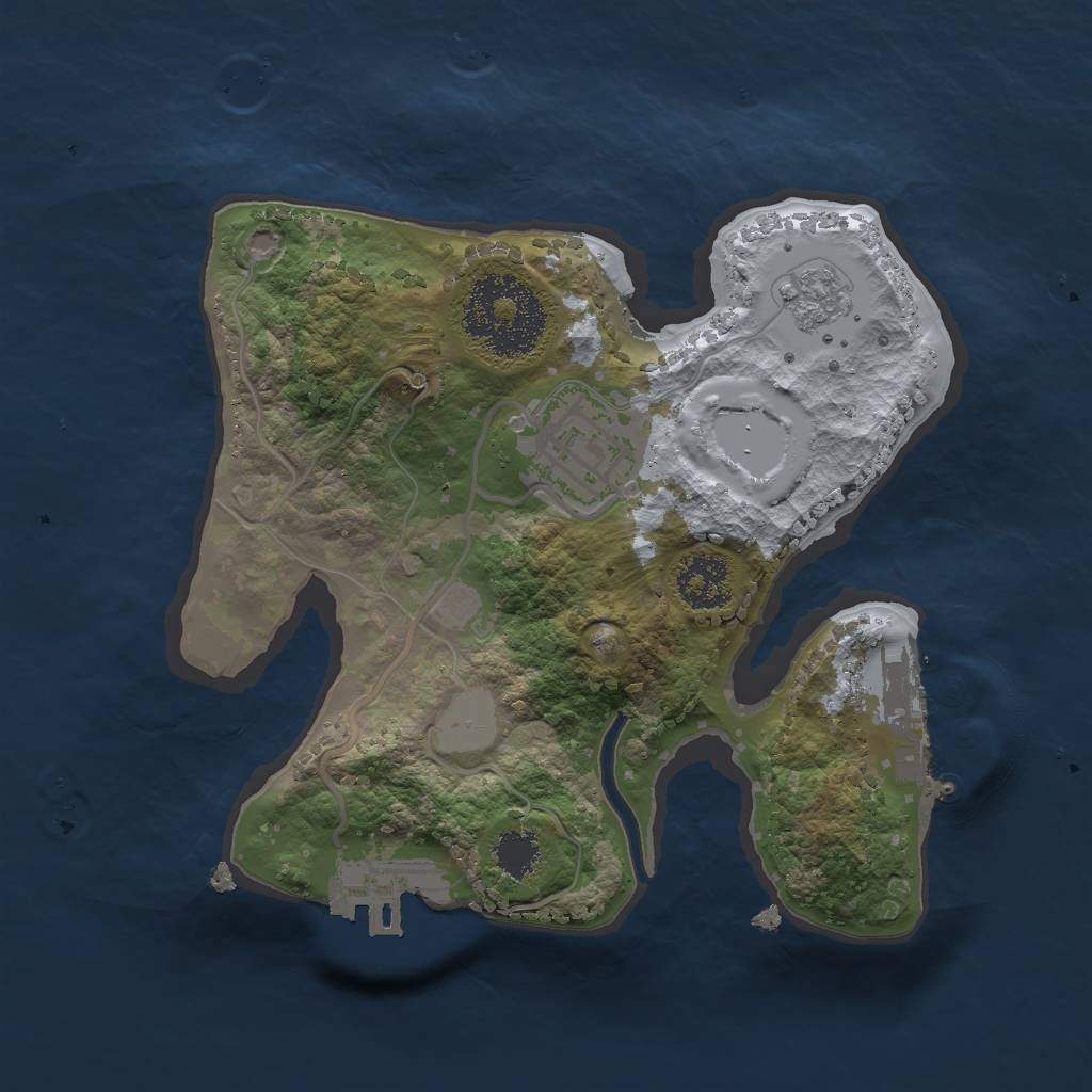 Rust Map: Procedural Map, Size: 2000, Seed: 527230154, 9 Monuments