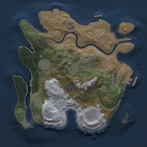 Thumbnail Rust Map: Procedural Map, Size: 3000, Seed: 43, 14 Monuments