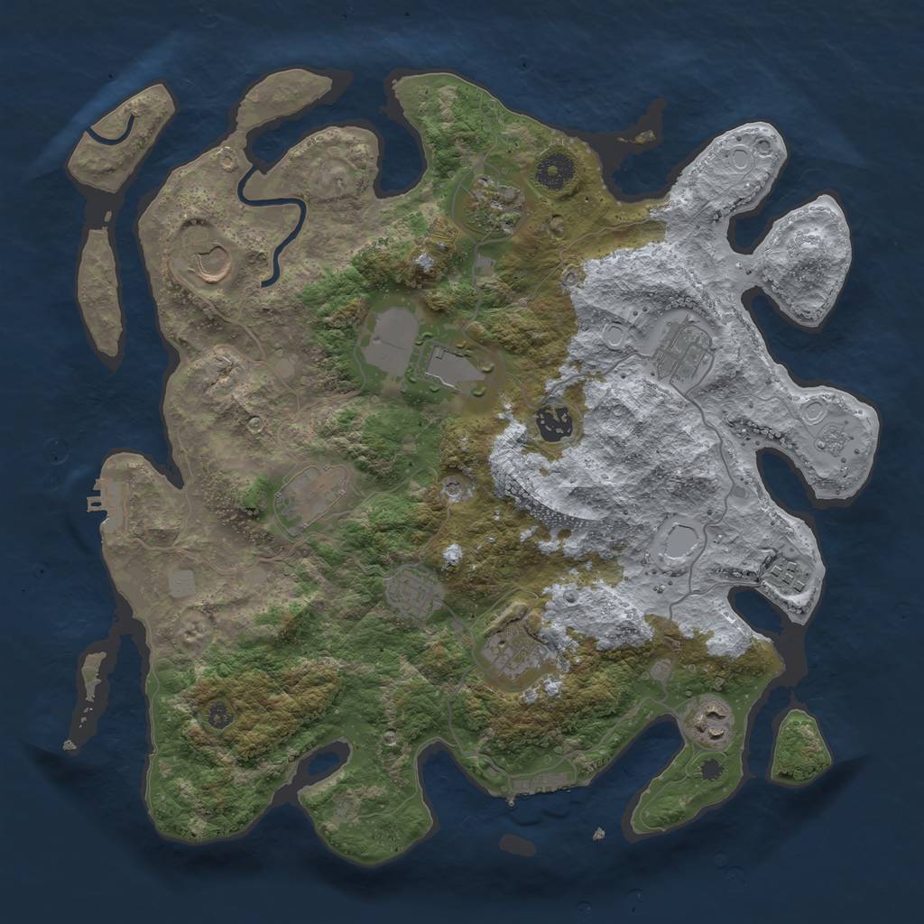Rust Map: Procedural Map, Size: 3762, Seed: 4258, 19 Monuments