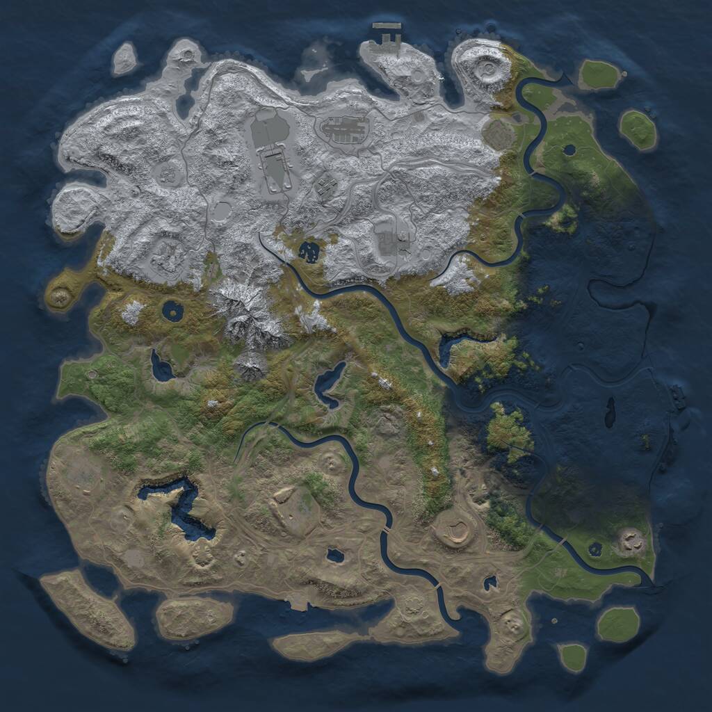 Rust Map: Procedural Map, Size: 5000, Seed: 148069070, 17 Monuments