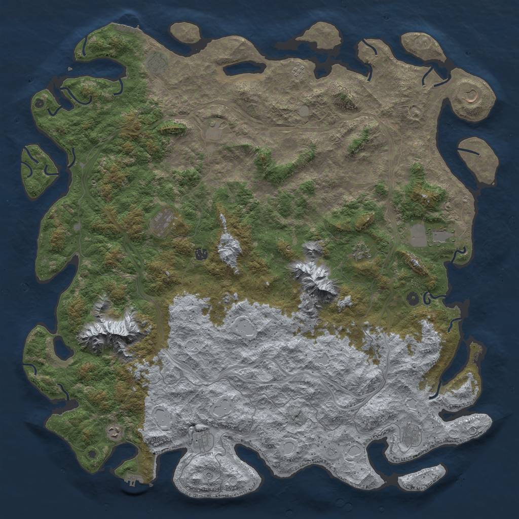 Rust Map: Procedural Map, Size: 6000, Seed: 13456, 20 Monuments