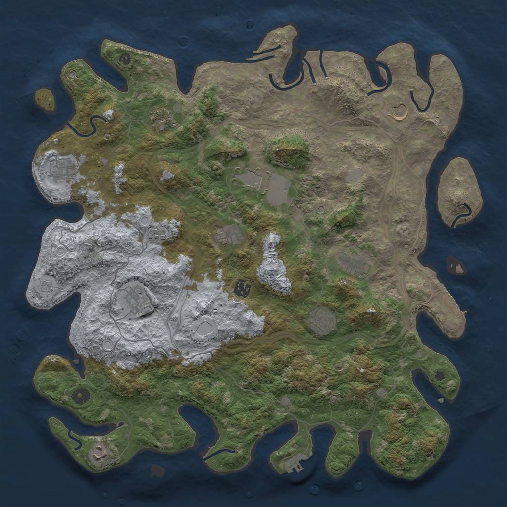 Rust Map: Procedural Map, Size: 4500, Seed: 73544, 20 Monuments