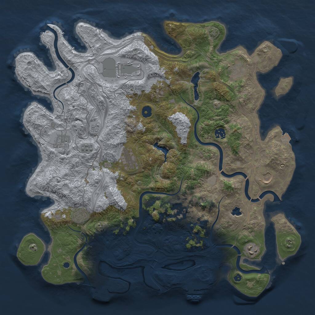 Rust Map: Procedural Map, Size: 4300, Seed: 234318087, 17 Monuments