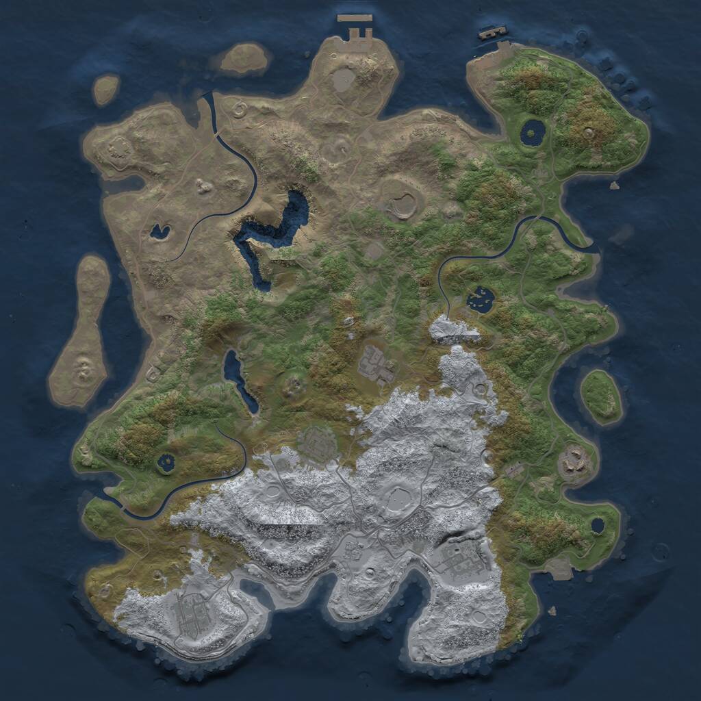 Rust Map: Procedural Map, Size: 4050, Seed: 730, 13 Monuments