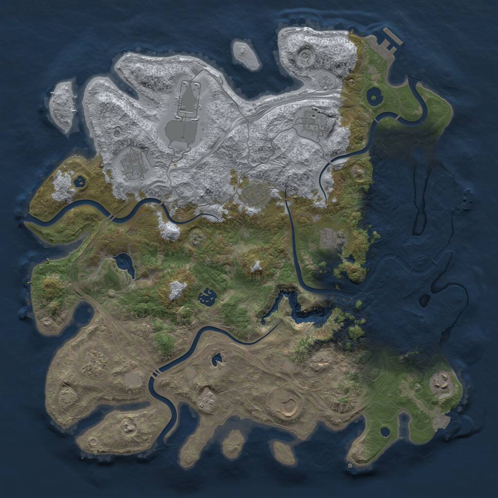 Rust Map: Procedural Map, Size: 4250, Seed: 1638271193, 16 Monuments